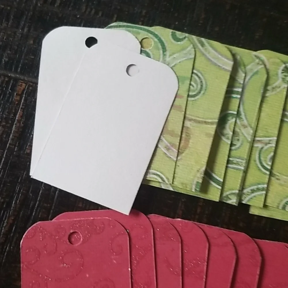 48 Hand Cut Multicolored Cardstock Christmas Gift Tags